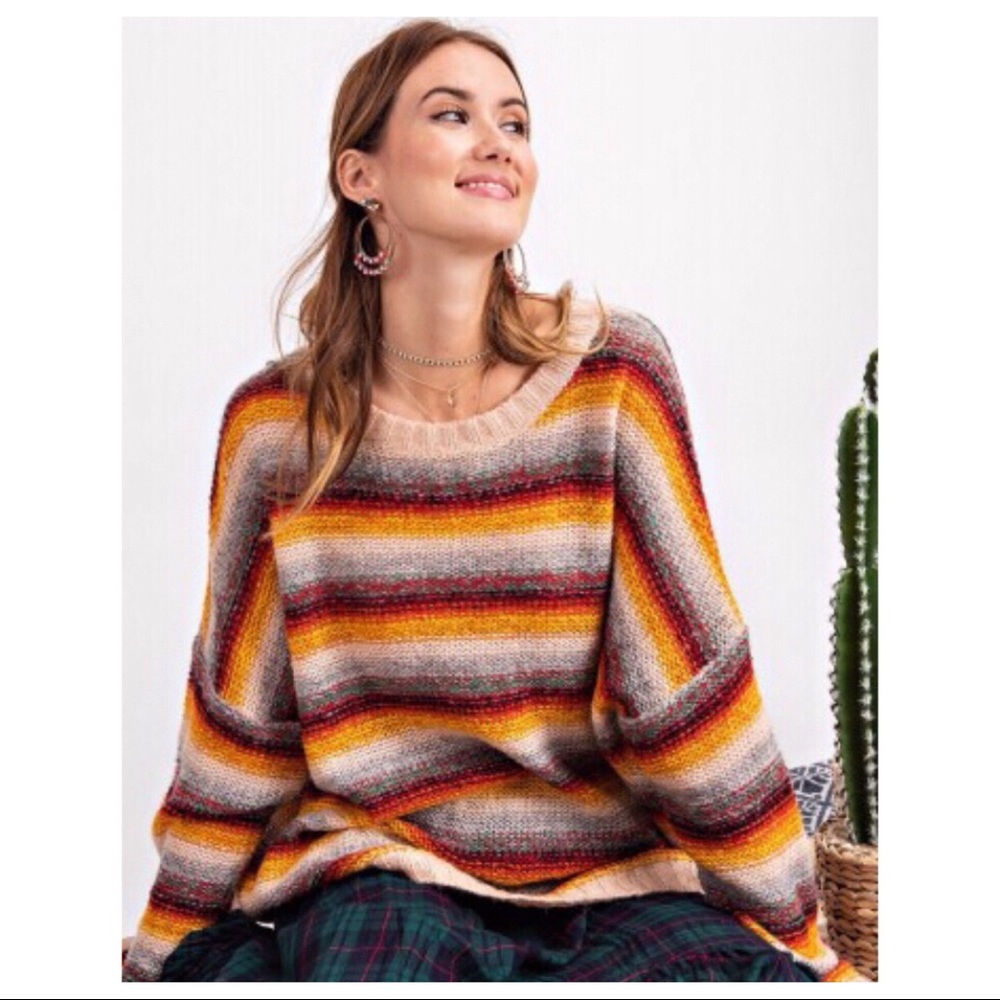 Haute Ellie Multicolor Striped Sweater